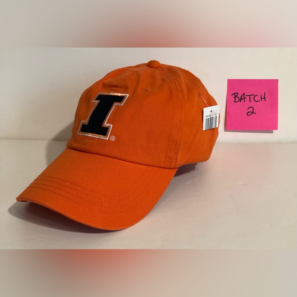 Univ of Illinois Signatures NCAA Orange Blue Illini Logo adjustable base…